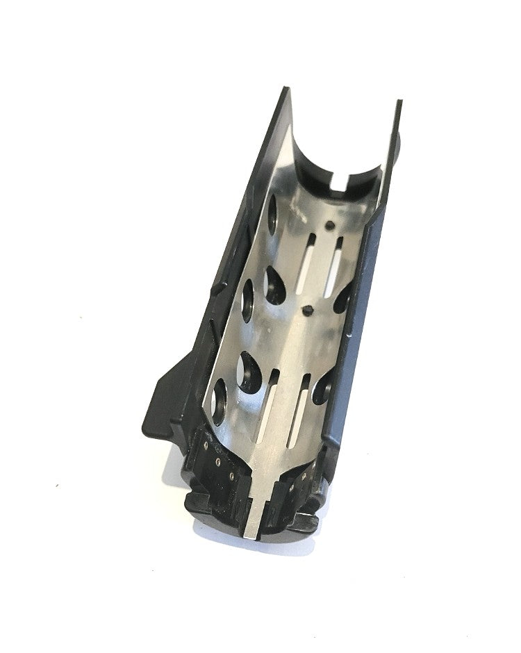 Interior view of M203 carbine length handguard showing aluminum heat shield and construction.